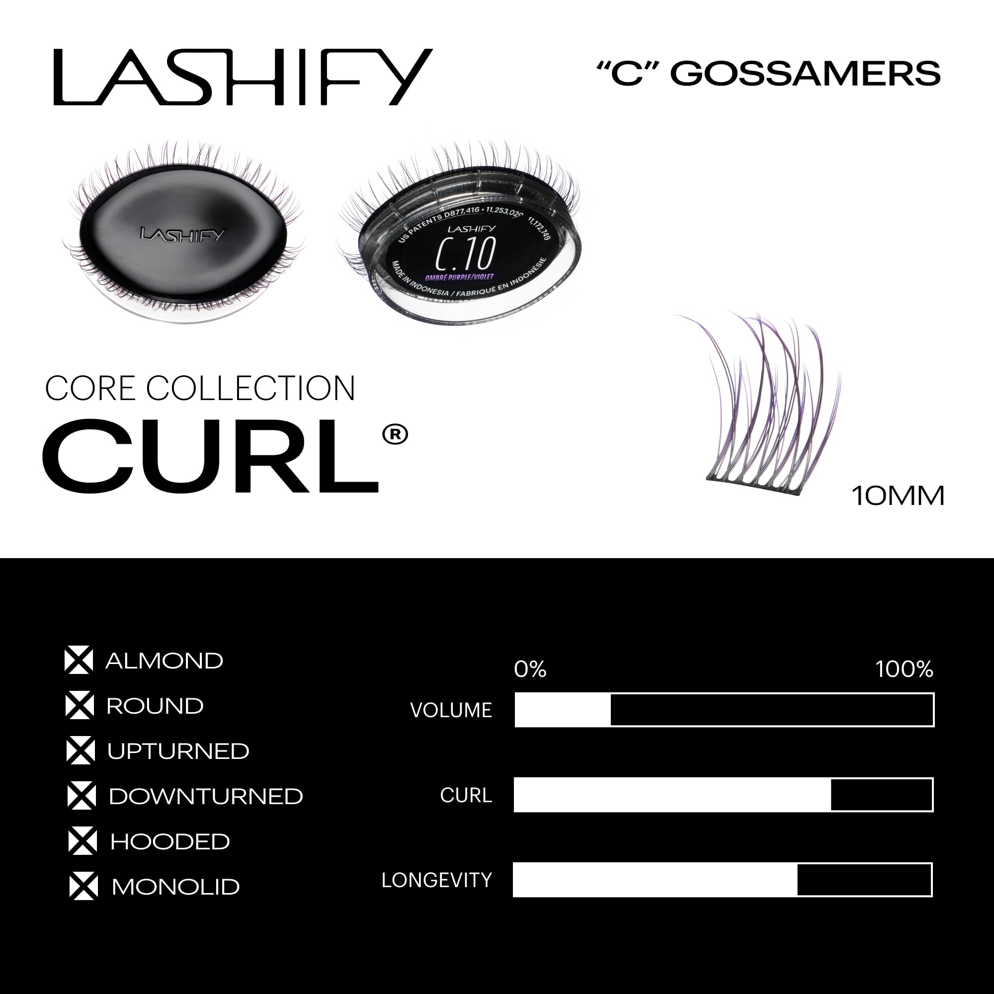 Lashify Gossamer Delicate Wispy extensions for a soft, natural enhancement.