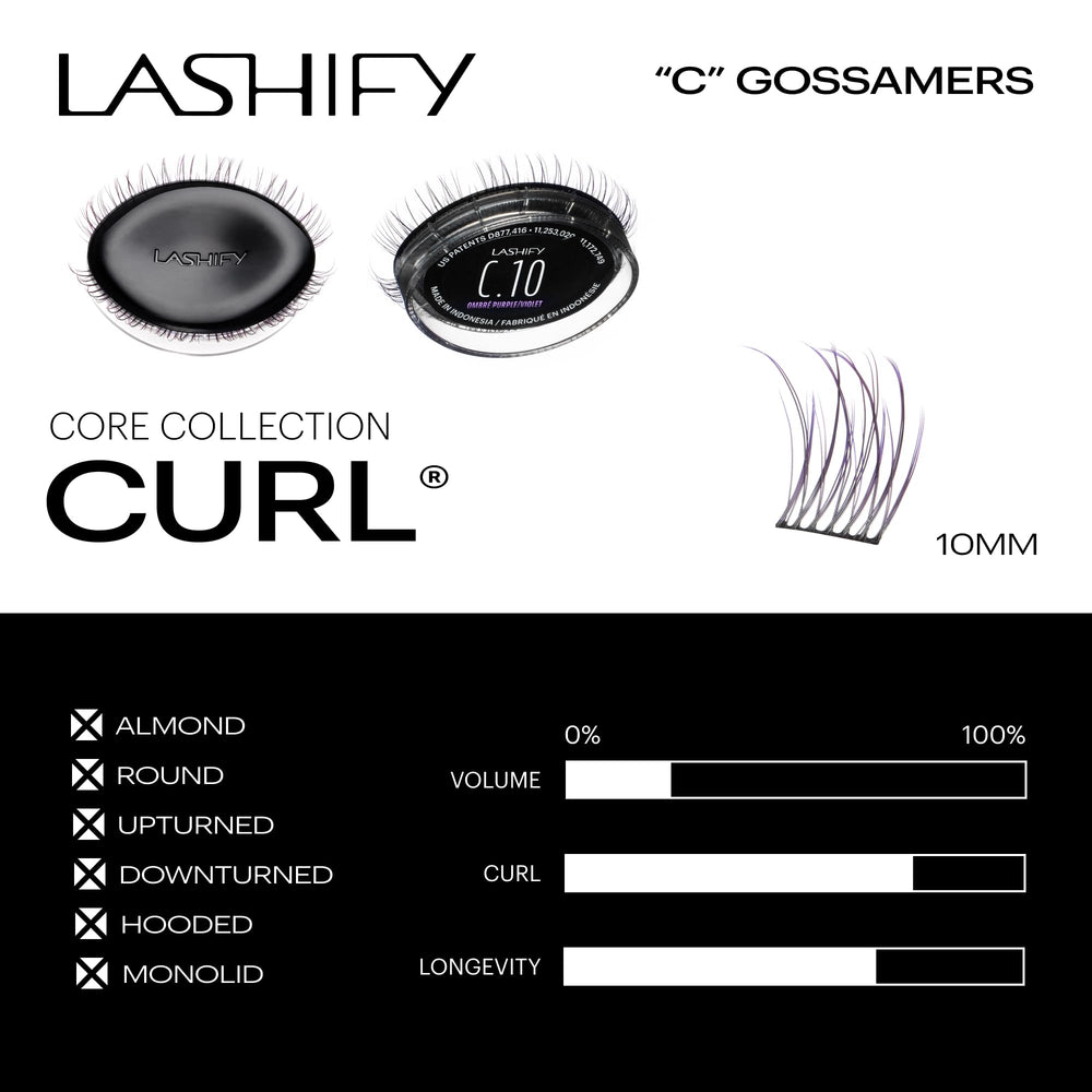 Lashify Gossamer Delicate Wispy extensions for a soft, natural enhancement.