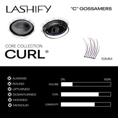 Lashify Gossamer Delicate Wispy extensions for a soft, natural enhancement.