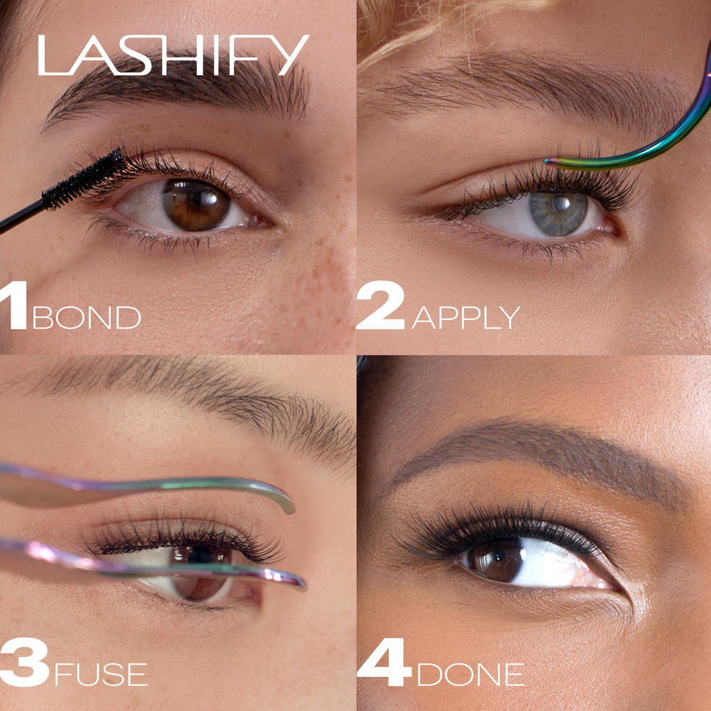 Lashify Gossamer lashes after application with natural look