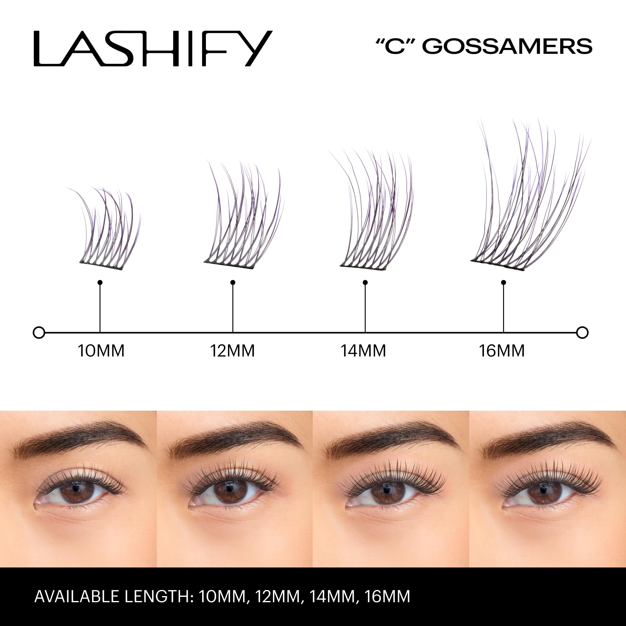 Lashify Gossamer Ombre Purple core lashes reveal silky Korean PBT silk feel.