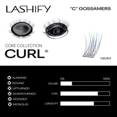 Lashify Ombre Blue Gossamer lashes in 10mm length for delicate daytime look.