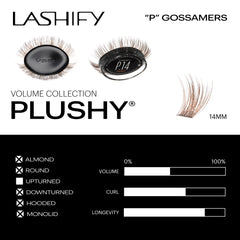 Lashify Plushy 14mm Chocolate applicator shot with Fuse ControlWand