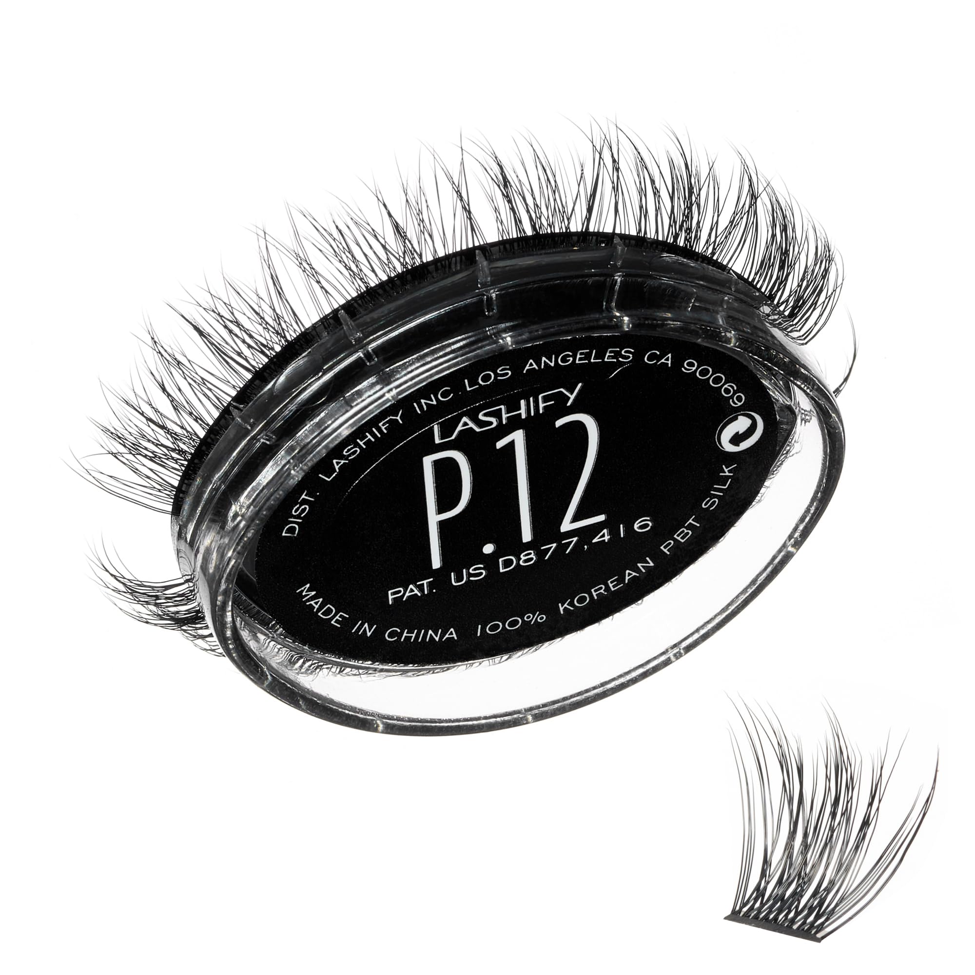 Lashify Plushy Gossamer 12mm black close-up for a luxurious, natural-looking lash