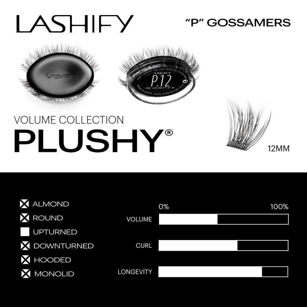 Lashify Plushy Gossamer with 66 fibers per Gossamer delivers fuller fan effect