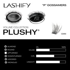 Lashify Plushy Gossamer with 66 fibers per Gossamer delivers fuller fan effect