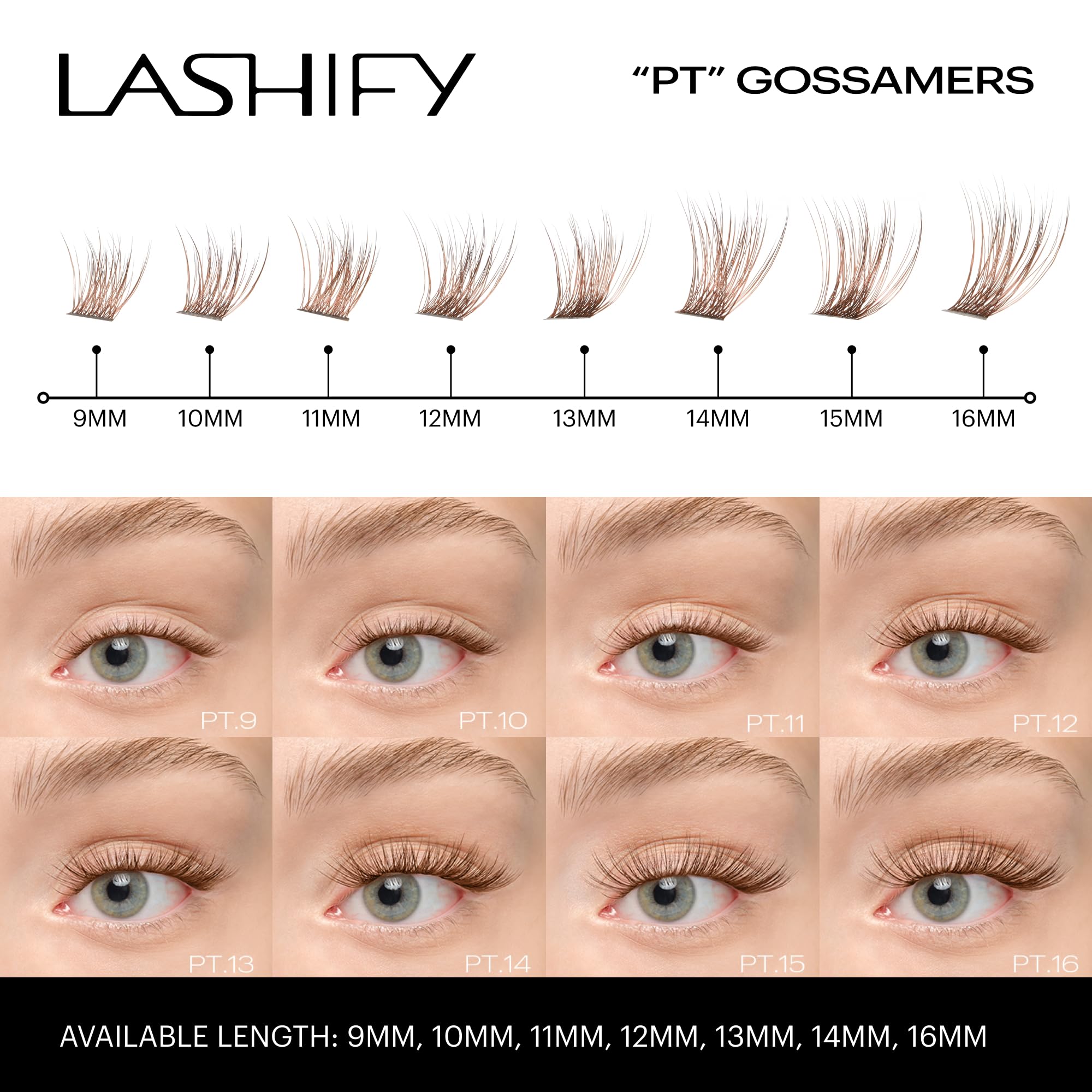 Lashify Plushy Tame 66 fibers per gossamer for lush fan effect
