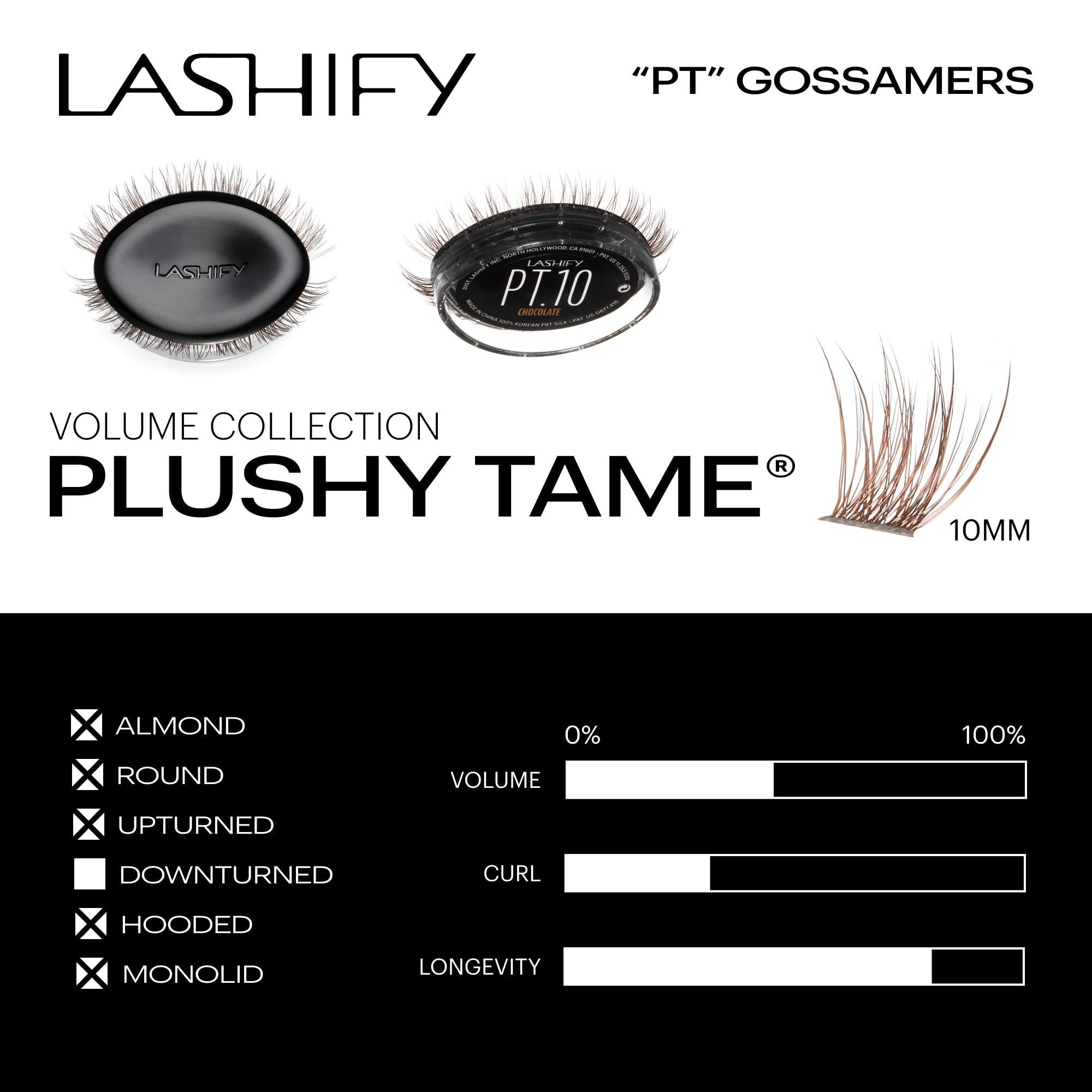 Lashify Plushy Tame fine fiber closeup highlighting premium Korean PBT silk