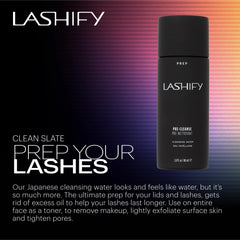Lashify Pre-Cleanse Cleansing Water applied to the face as a light toner