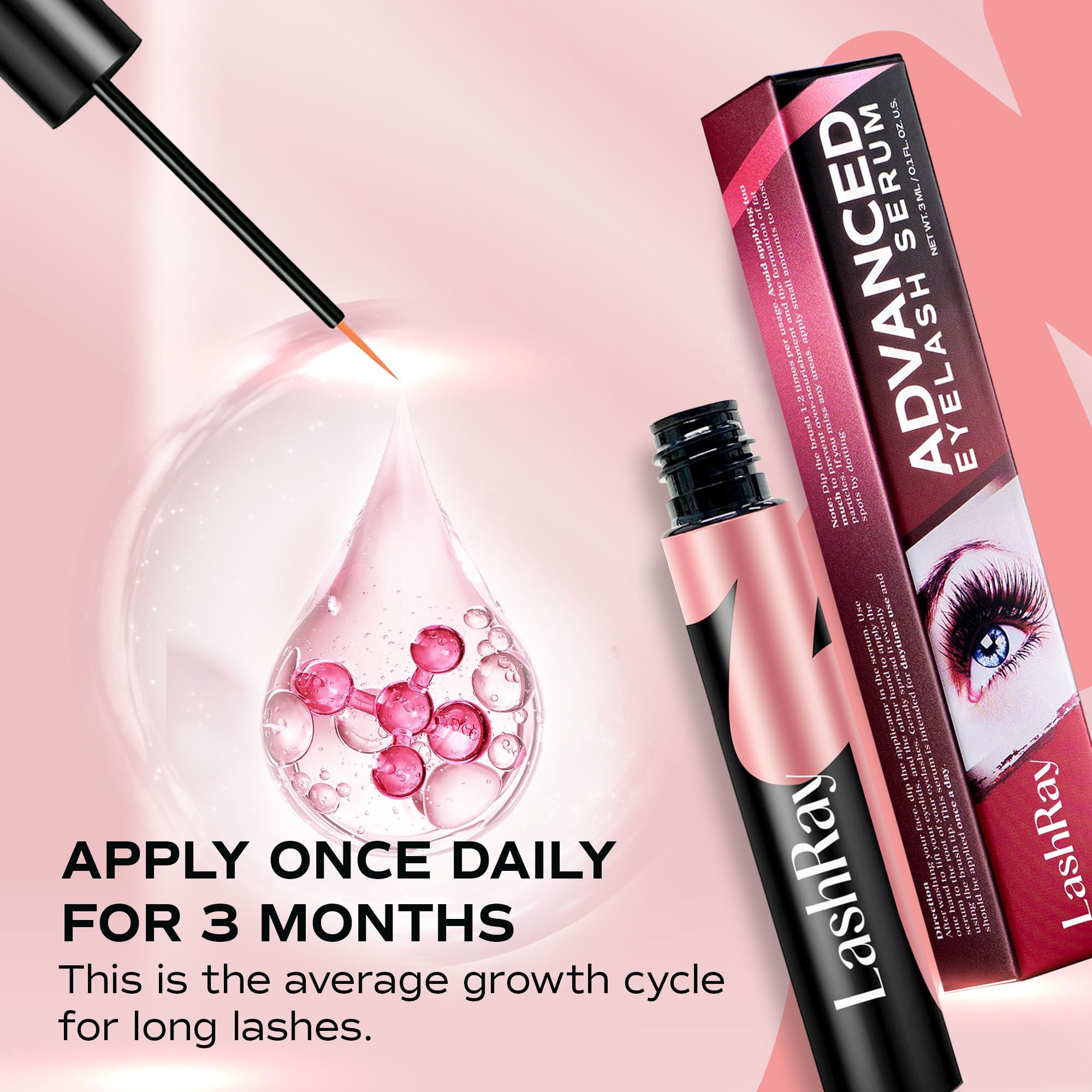 LashRay precision applicator for precise daily lash line application