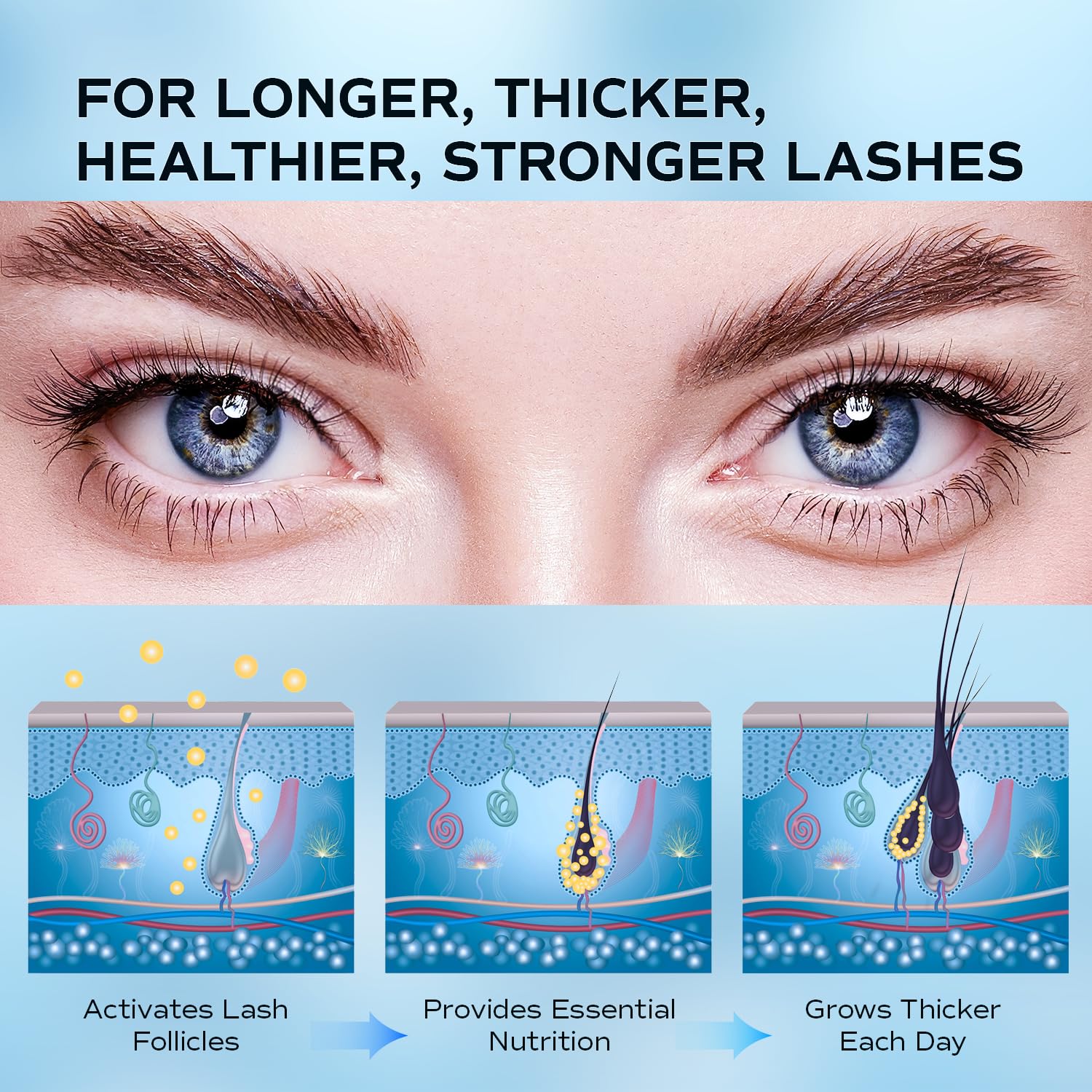 LashRay Renewing Eyelash Serum packaging on display in a premium setting