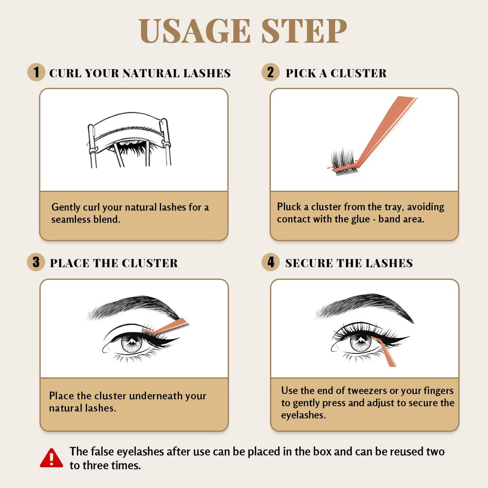 Lashterally Reusable lash clusters for multiple wears