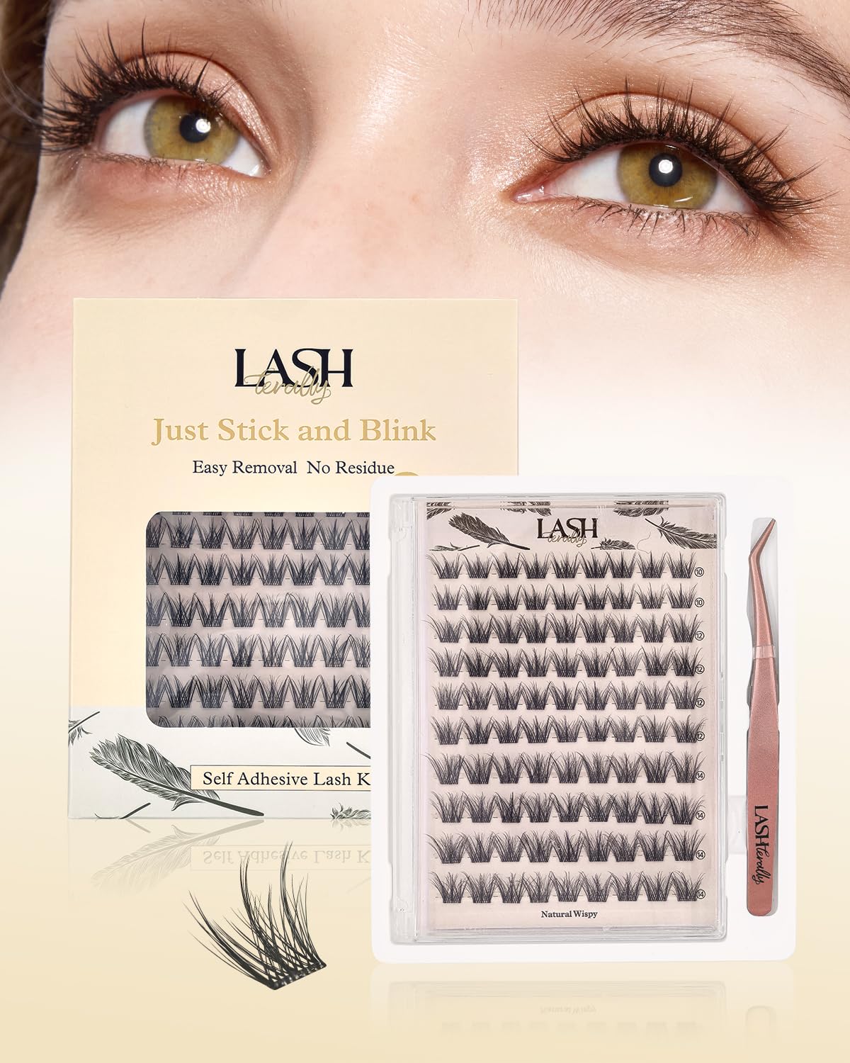 Lashterally self-adhesive eyelashes in 10–14mm pack deliver quick, glue-free application