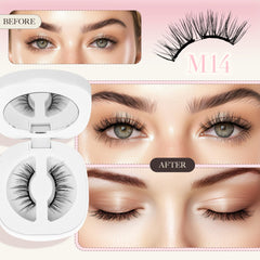 LASHVIEW magnetic eyelashes with applicator enabling precise, glue-free placement.
