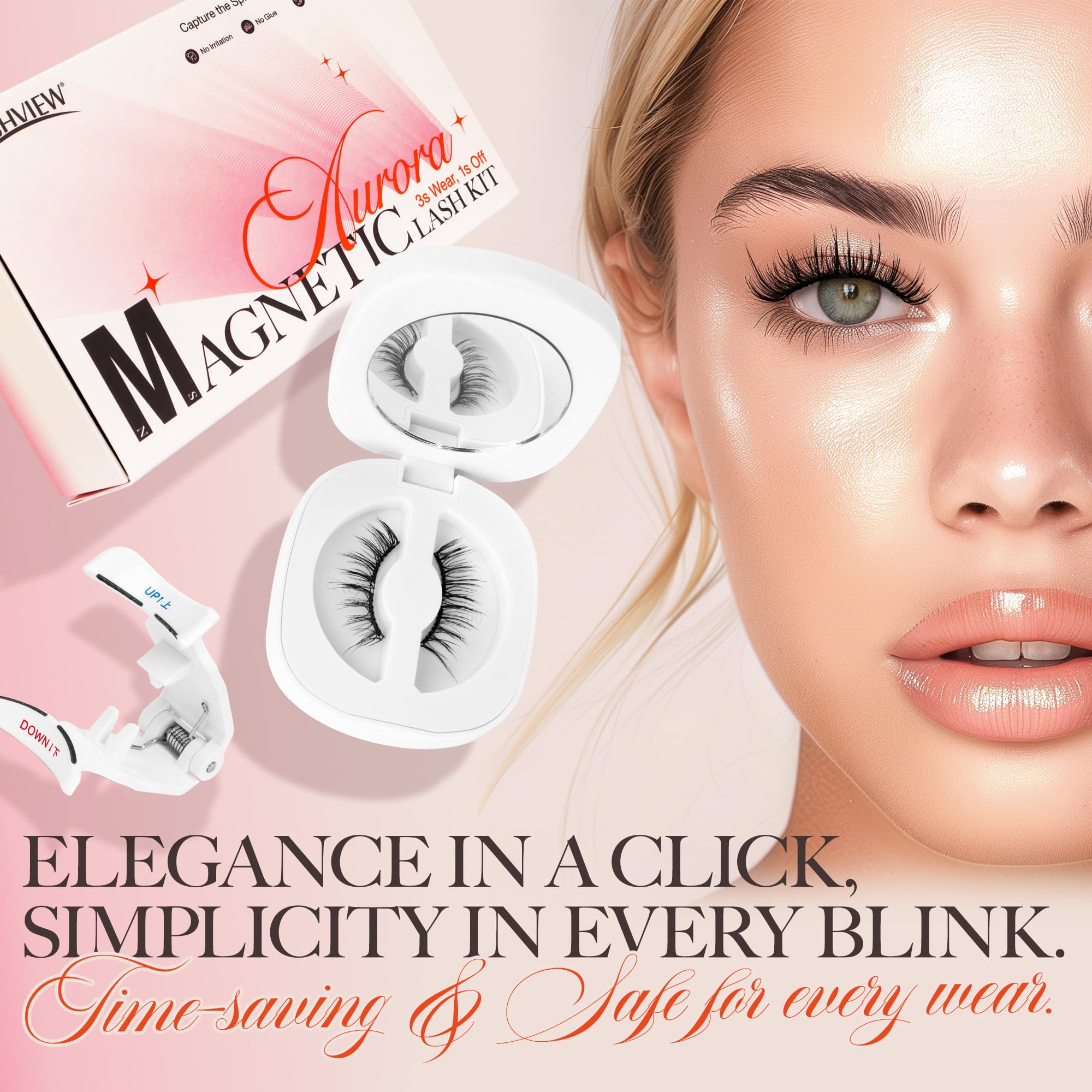LASHVIEW Aurora-style magnetic lashes providing subtle, vibrant eye enhancement