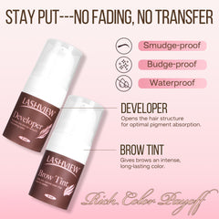 Lashview Brow Color Kit natural black shade for bold daily looks.