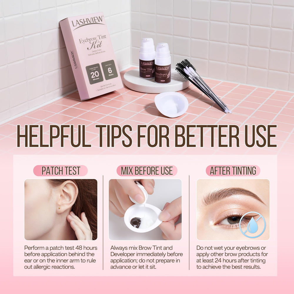 Lashview Brow Color Kit patch test and safety tips before use.
