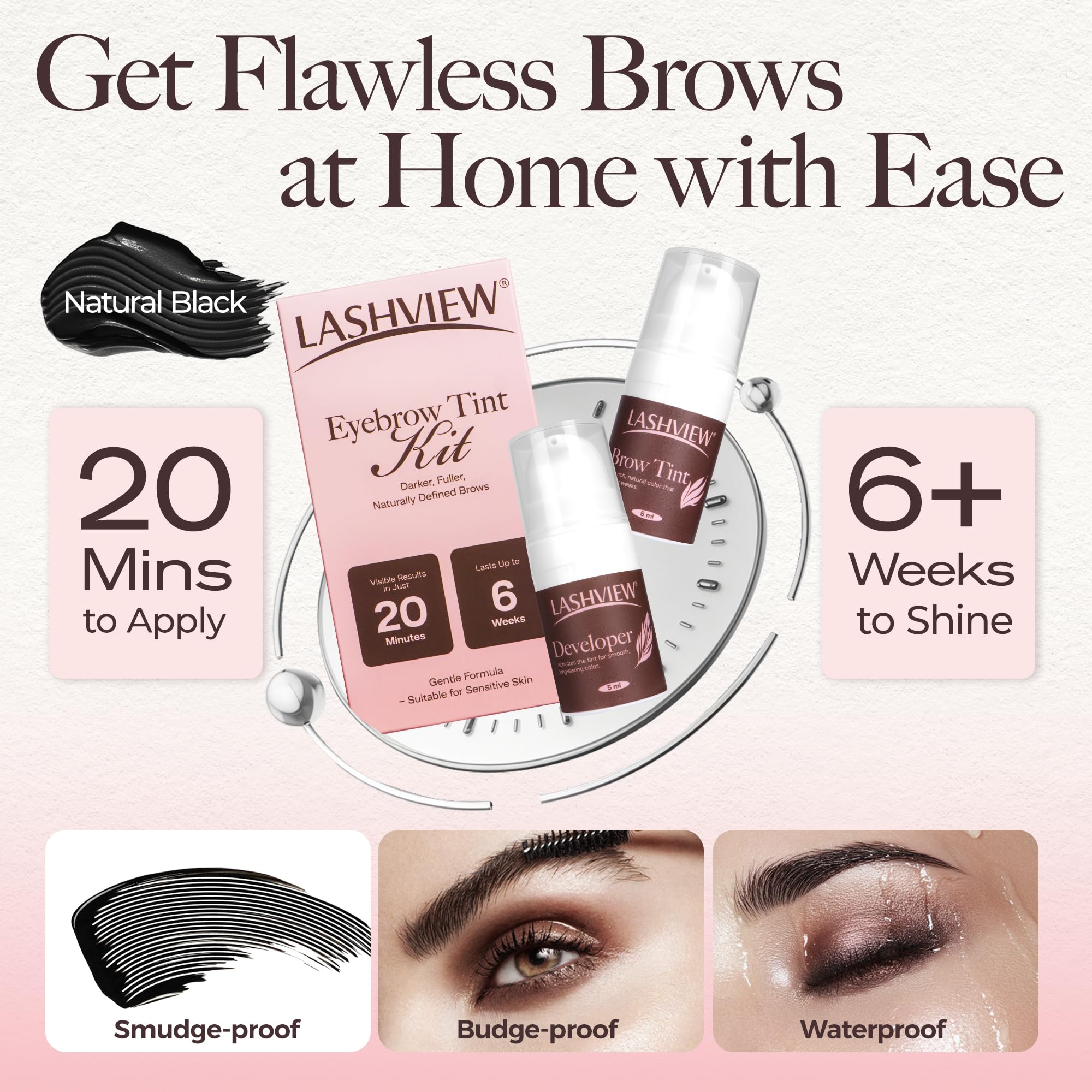 LashView brushes and tools arranged for a clean, efficient application.
