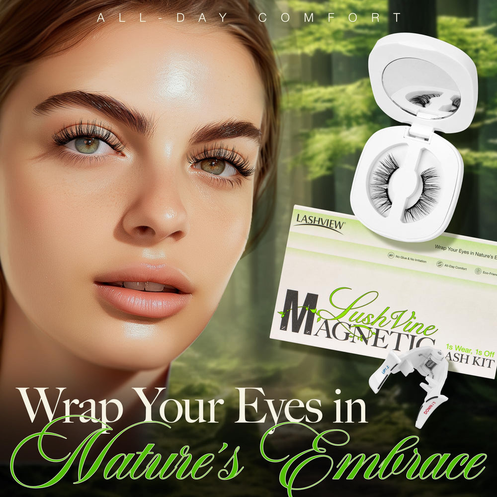 LASHVIEW complete kit shown with lashes, applicator, and case.