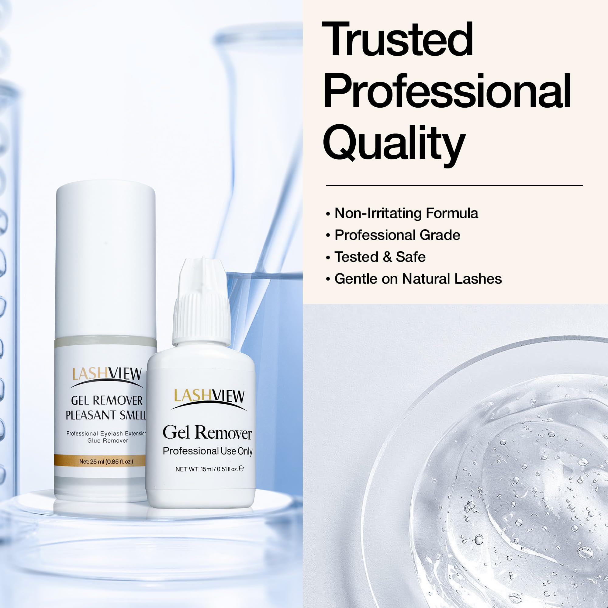 LASHVIEW gentle formula designed for sensitive eyes during removal