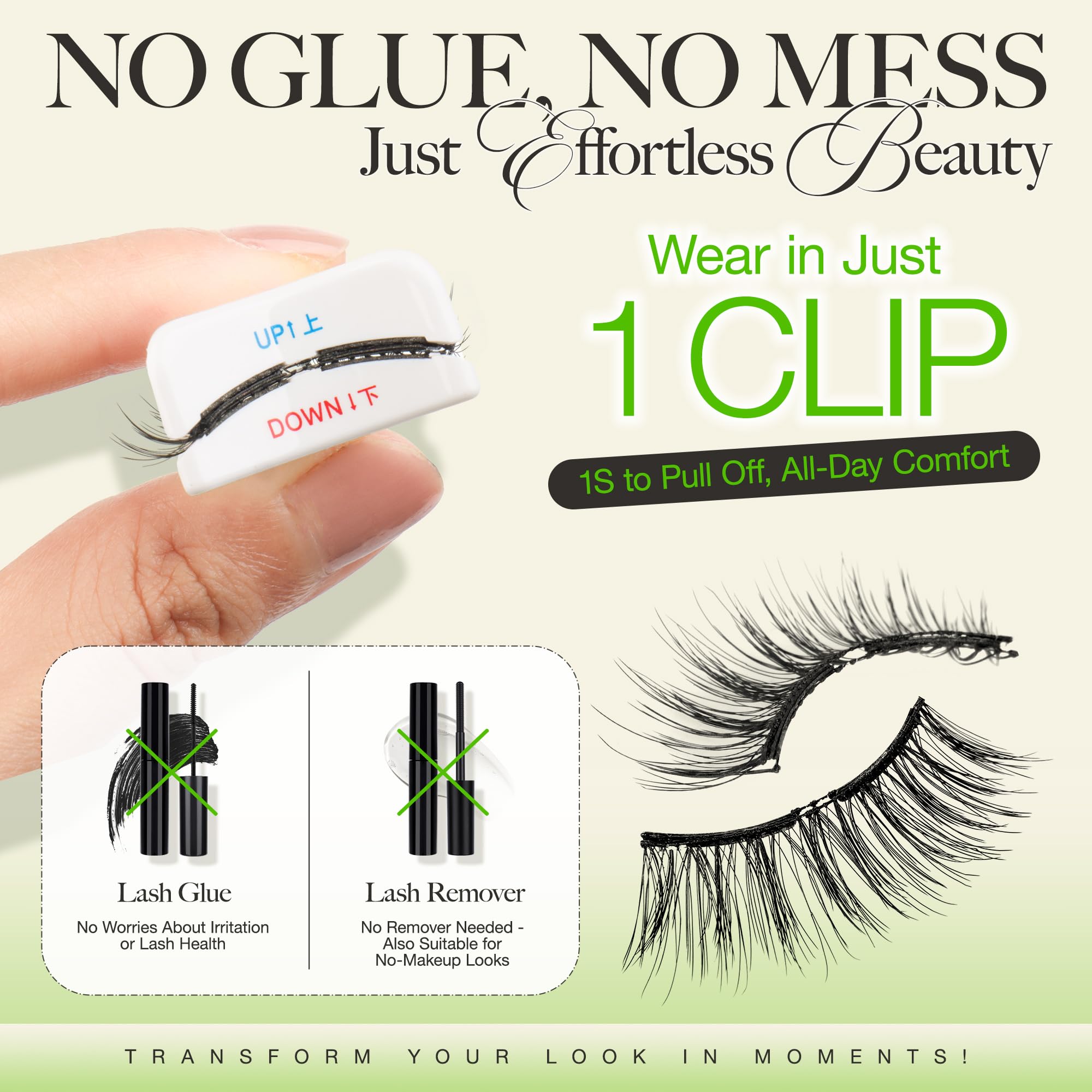 LASHVIEW L01 lashes worn on eye for a natural look