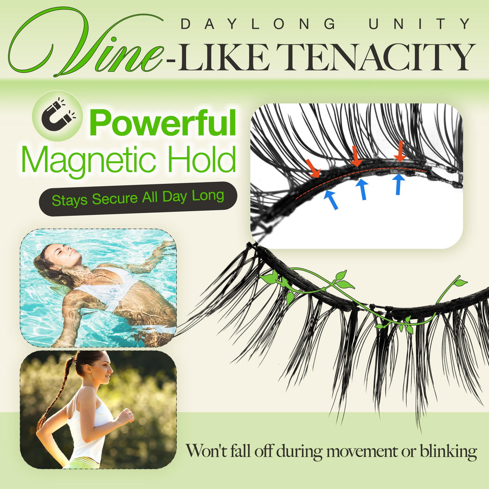 LASHVIEW natural-look magnetic lashes blend seamlessly with real lashes.