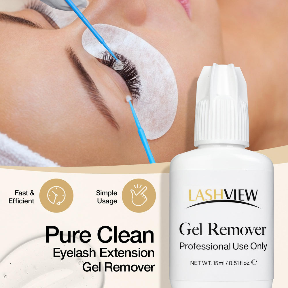 LASHVIEW remover leaves no residue after lash extension removal
