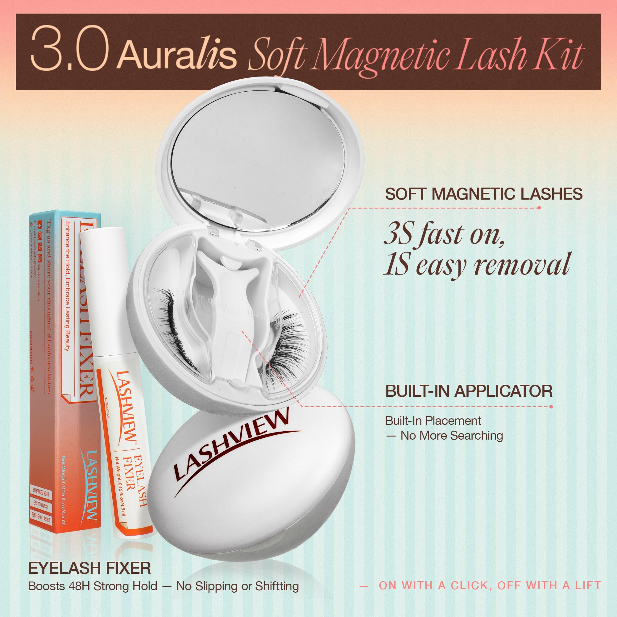LashVIEW reusable magnetic lashes offer 100+ uses with proper care.