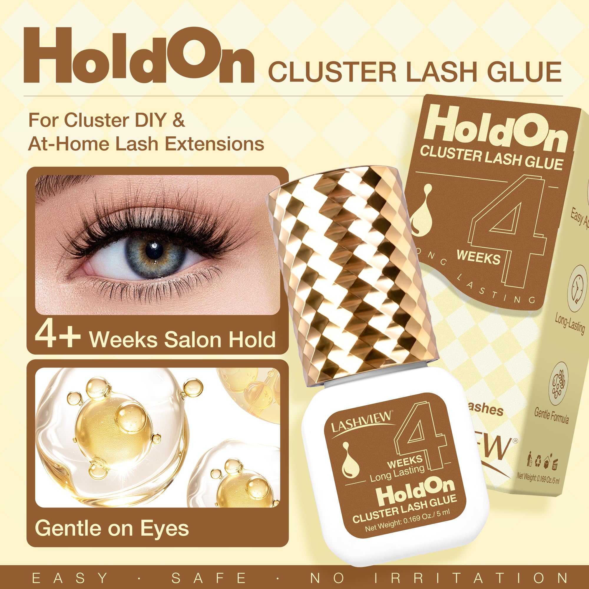 LASHVIEW Upgrade glue cap for secure cap with low-odor formula.
