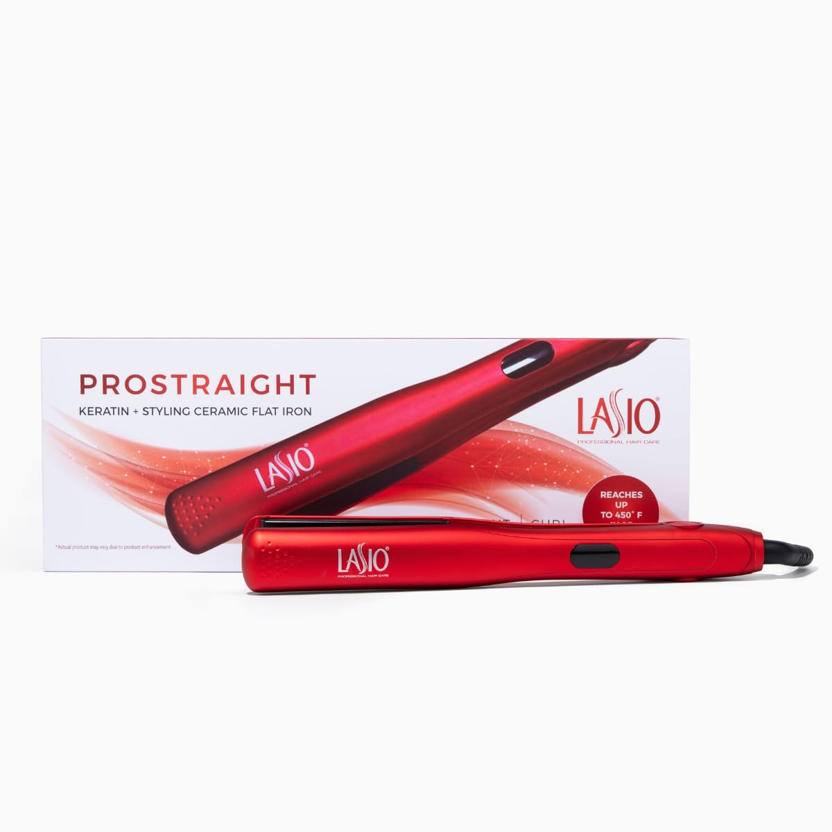 Lasio 1-inch Pro straight ceramic flat iron delivers even heat for frizz-free shine.