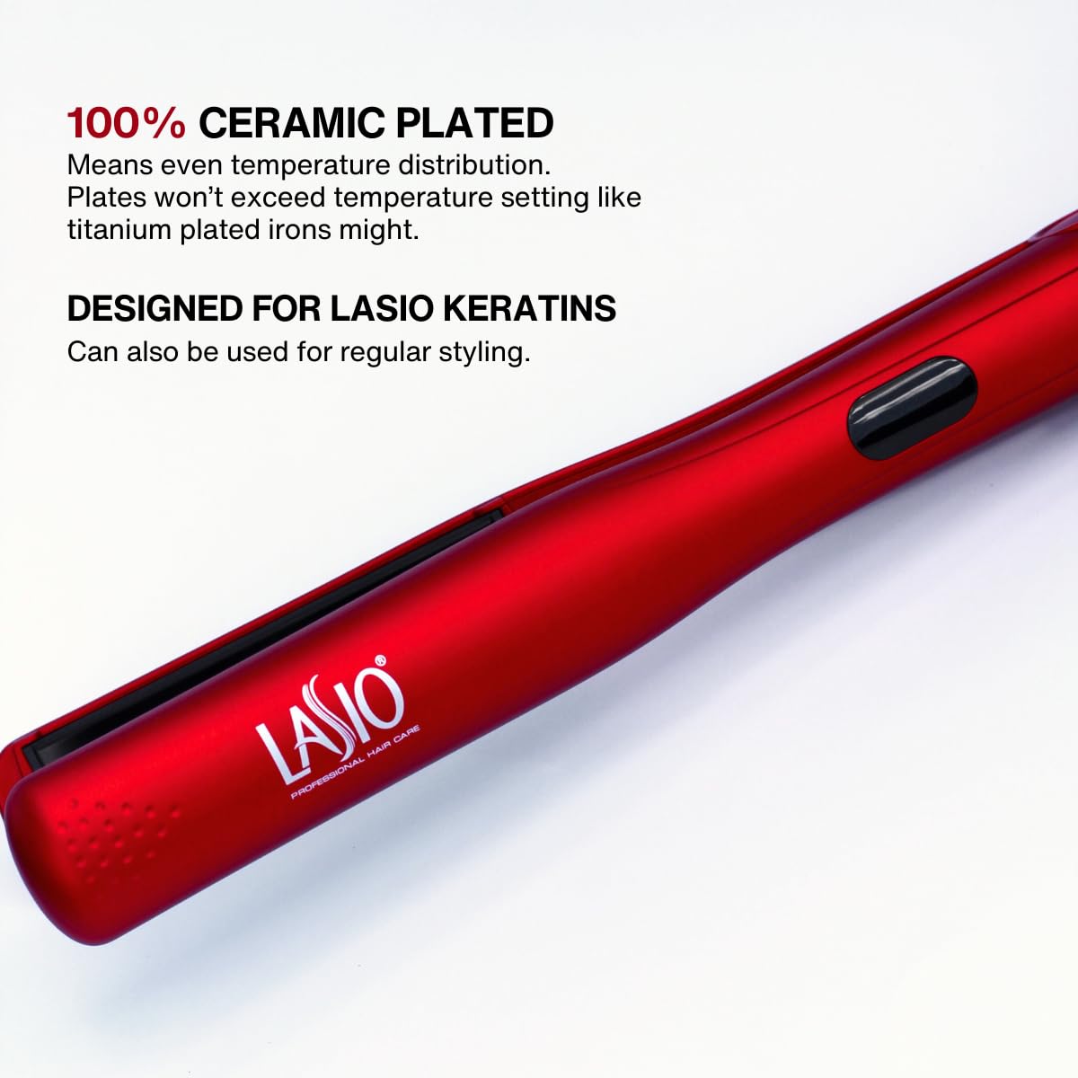 Lasio flat iron showing tangle-free smoothing for sleek, manageable hair.