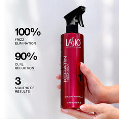 Hair after using Lasio Keratin One Day Treatment shows a smooth, sleek look.