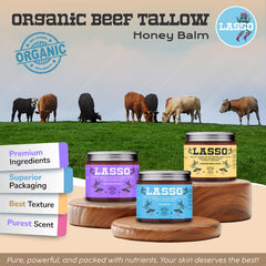 LASSO TALLOW manuka honey balm application demonstrates easy facial care ritual.