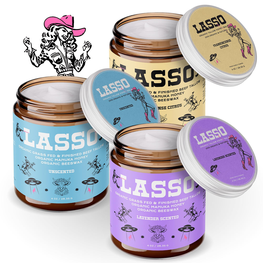 LASSO TALLOW hydration balm for daily use on face and body.