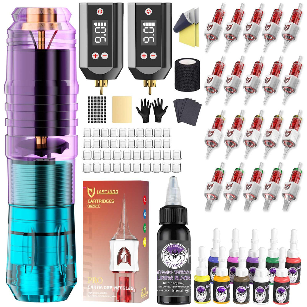 LASTJUDG tattoo pen kit front view showing compact design for beginners.