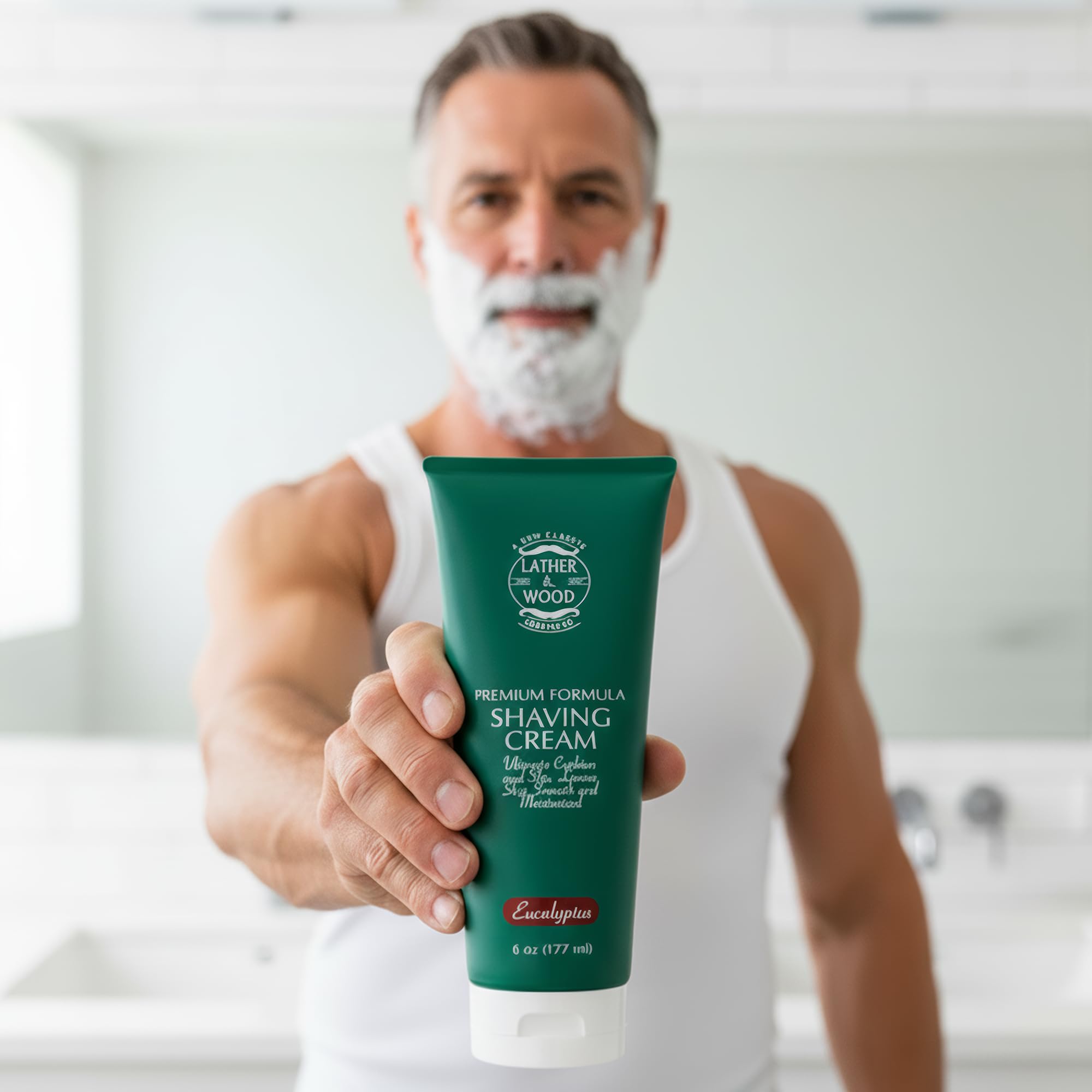 Lather & Wood Shaving Co Mens Shaving Cream Razor glide for effortless smooth shave.
