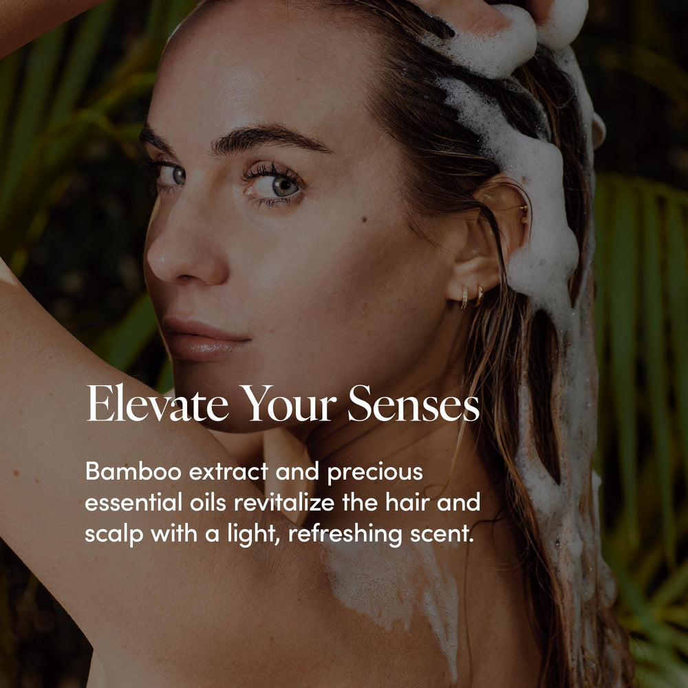 LATHER Bamboo Crème Conditioning Rinse featuring jojoba oil for softness.