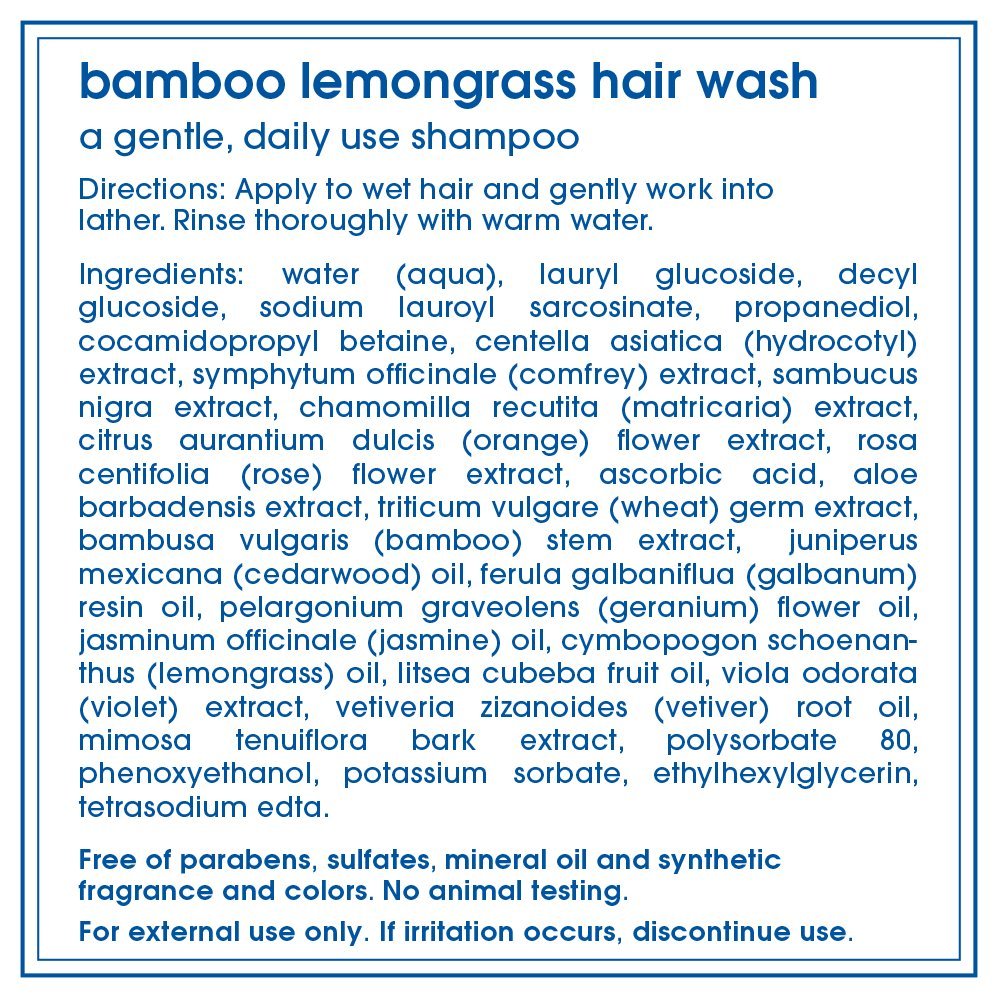 LATHER Bamboo Lemongrass Conditioner bottle promotes silky, manageable hair and detangling.