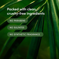 LATHER Bamboo Lemongrass Scrub ingredients display almond protein for conditioning.