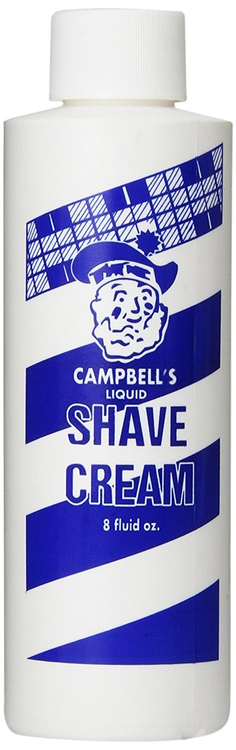 Lather King Campell Soap Concentrate liquid shave cream application demo with three bottles.