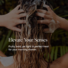 LATHER Yuzu Bergamot Crème Rinse application shot demonstrates easy, gentle conditioning.