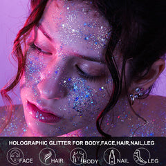 LATIBELL glitter gel applies directly to skin with no primer required.