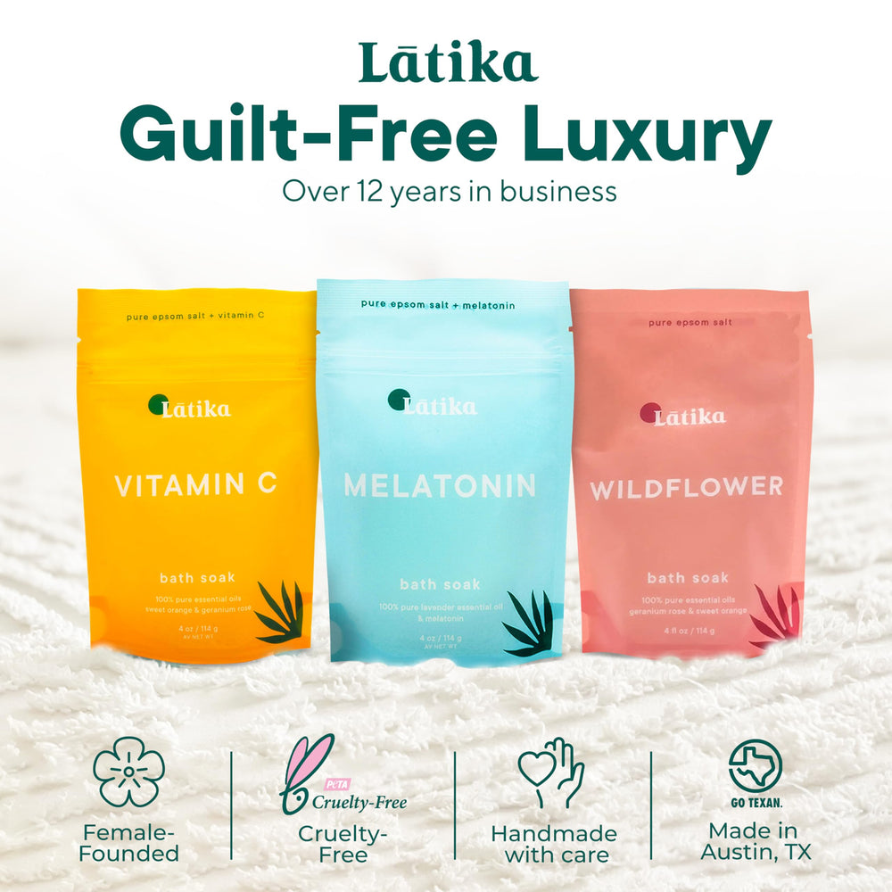 Latika Soaks Epsom salts close-up reveals mineral-rich granules dissolving quickly