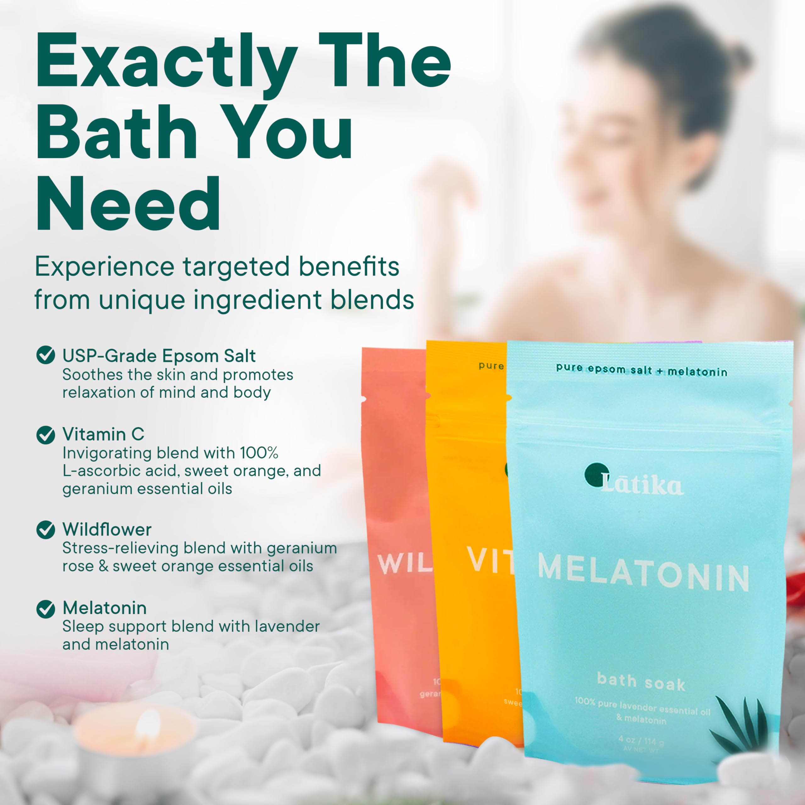 Latika Soaks Vitamin C packshot emphasizes brightening soak for refreshed skin