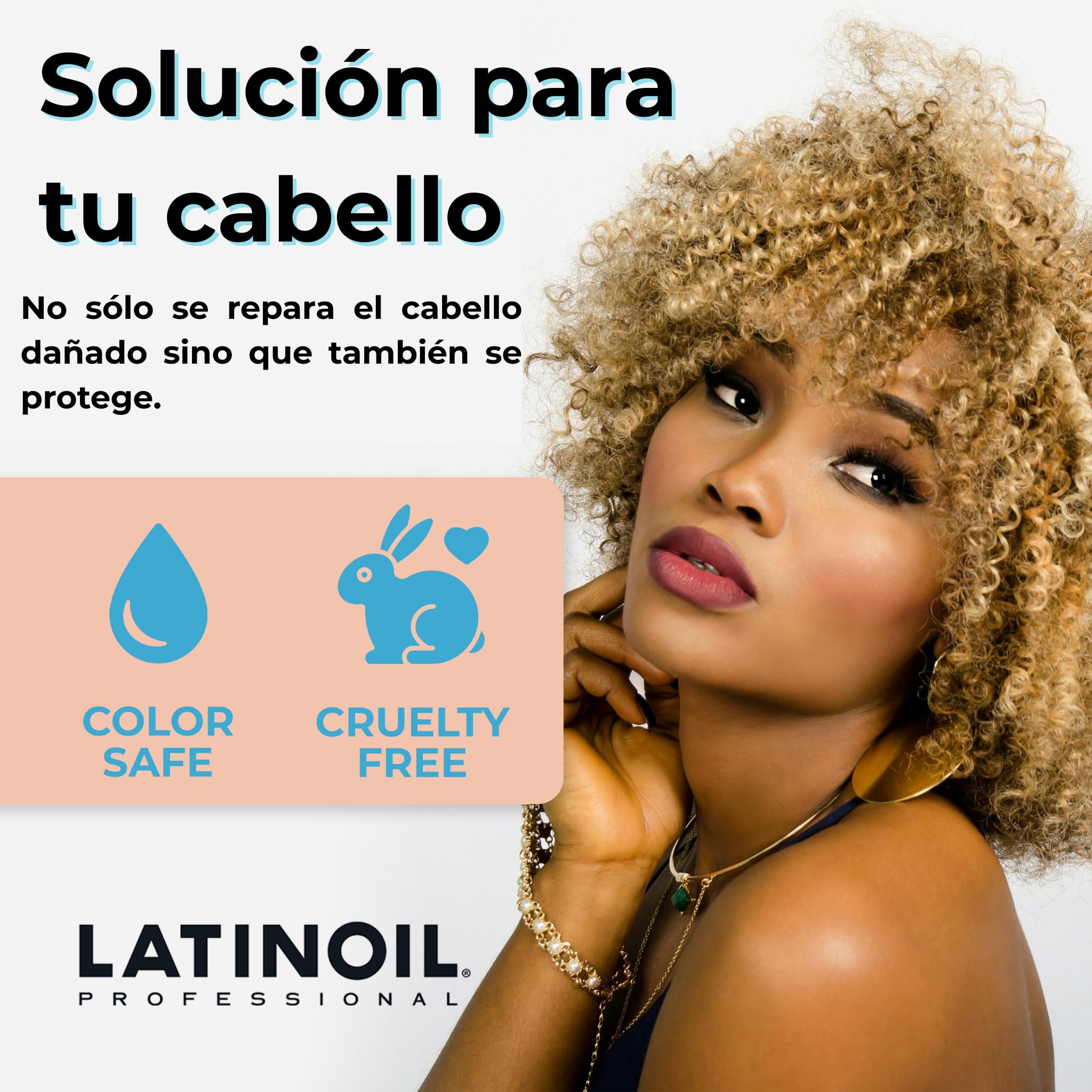 Latinoil Anti-Frizz hair closeup showing smooth, glossy finish with flexible hold