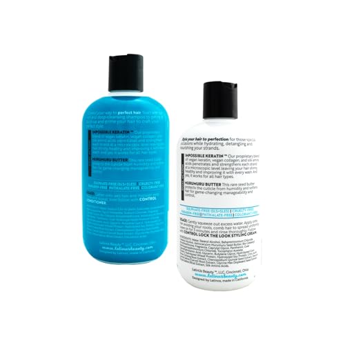 LATINUS Lu conditioner bottle delivers softer, more manageable hair.