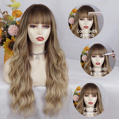 Lativ Blonde Wig back view reveals length and voluminous waves
