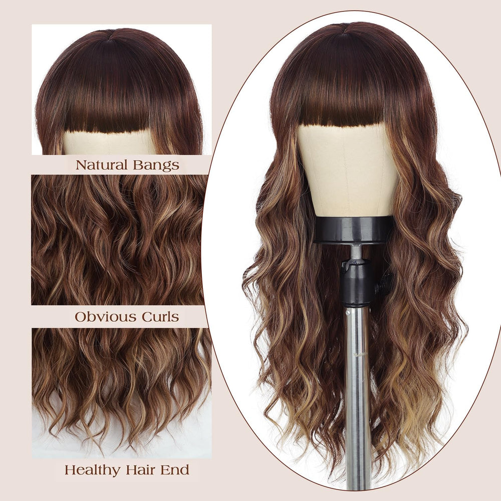 Lativ highlighted brown wig gives a lively, flattering look.