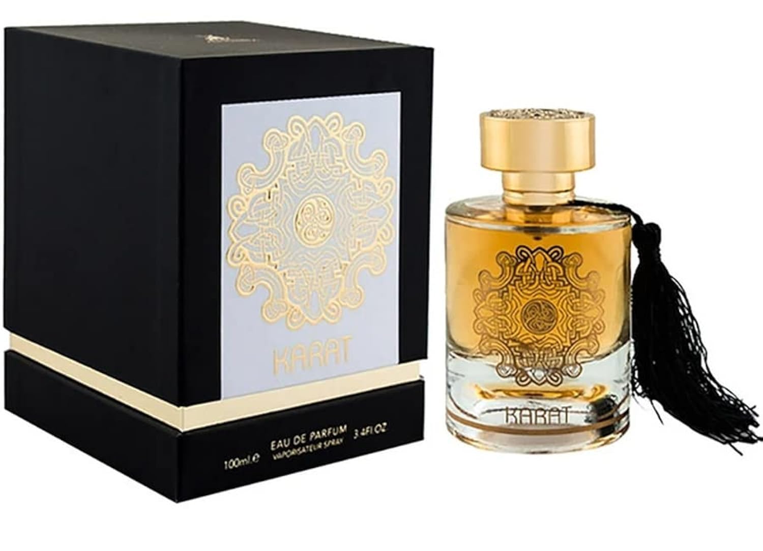Lattafa Alhambra Karat bottle front showcases premium luxury and lasting fragrance.