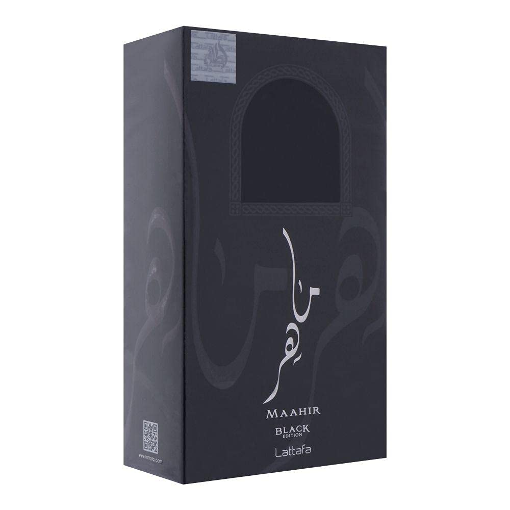 Lattafa Maahir Black Edition oud base-note close-up, highlighting depth and longevity
